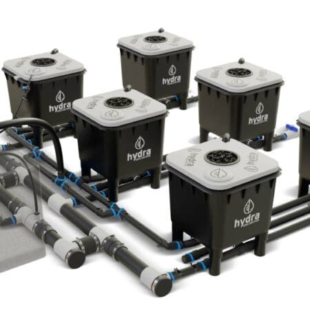 HydraMax 6 bucket, 3 row deep water culture system