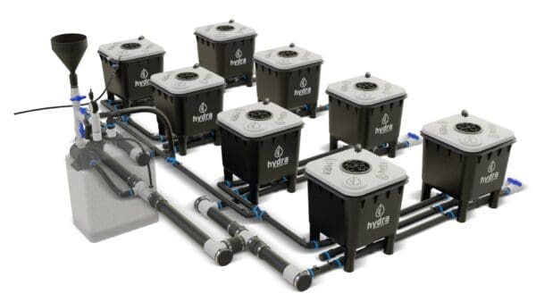 HydraMax 8 bucket, 4 row deep water culture system