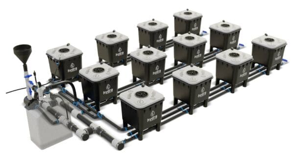 HydraMax 12 bucket, 3 row deep water culture system