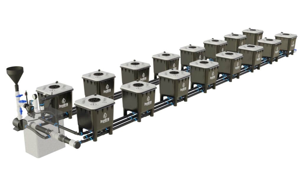 HydraMax 16 bucket, 2 row deep water culture system