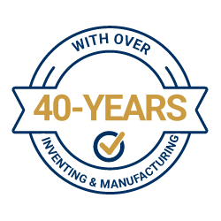 over 40 years in inventing and manufacturing emblem