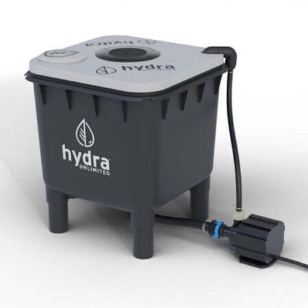 Hydramax Chiller-Ready 1 Bucket RDWC Hydroponic System - 8-Gallon Bucket With Pump, Netpot, Plumbing - Home Grow System For Indoor Cultivation